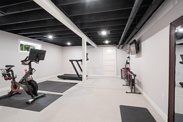 343 Washington Ave, Wilmette, IL 60091 - exercise room with baseboards and carpet flooring