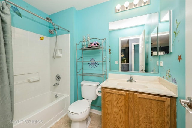 646 Grand Canyon Cir, Crystal Lake, IL 60014 - full bathroom with shower / tub combo, vanity, and tile patterned flooring
