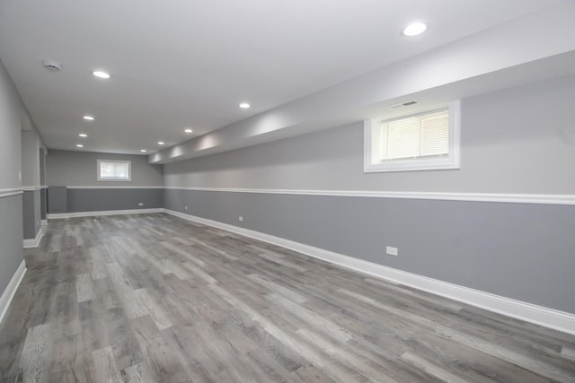8930 S Throop St, Chicago, IL 60620 - below grade area with wood finished floors and recessed lighting