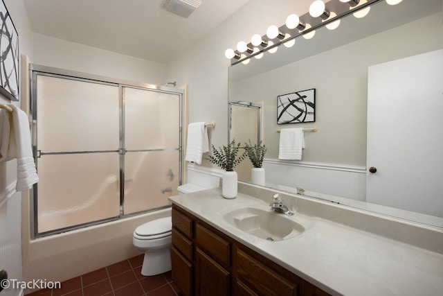 1827 Appaloosa Dr, Naperville, IL 60565 - full bathroom with vanity, bath / shower combo with glass door, and tile patterned flooring