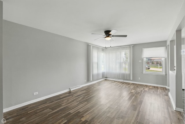 5301 State Rd, Burbank, IL 60459 - spare room with ceiling fan and dark wood-type flooring
