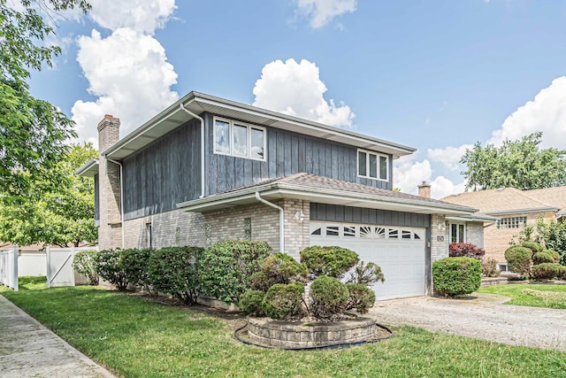 11254 S Whipple St, Chicago, IL 60655 - traditional-style house featuring driveway, a chimney, board and batten siding, and brick siding