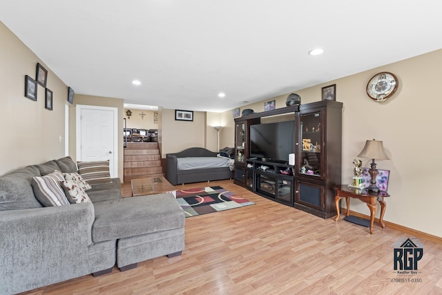 8825 Abbey Ln, Orland Park, IL 60462 - living area featuring wood finished floors and recessed lighting