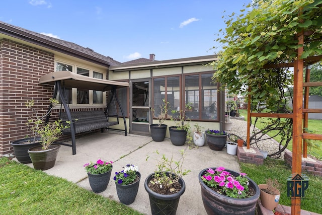 8825 Abbey Ln, Orland Park, IL 60462 - view of patio / terrace featuring a sunroom