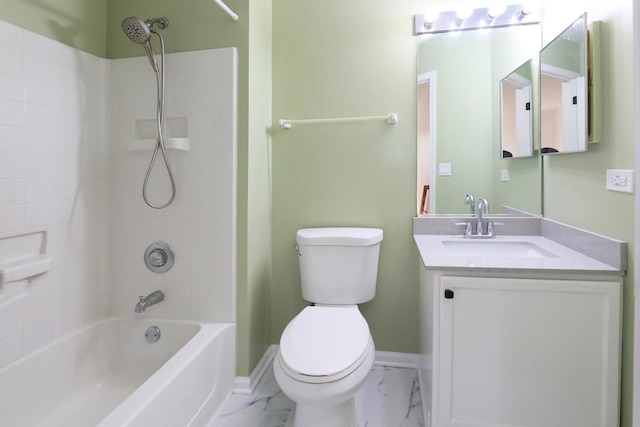 1653 Geneva Dr, Wheeling, IL 60090 - full bathroom with marble finish flooring, washtub / shower combination, and vanity