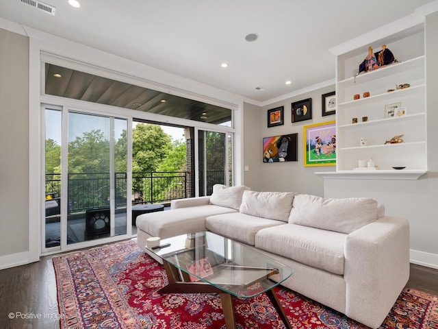 1841 N Sheffield Ave Unit 2, Chicago, IL 60614 - living area with dark wood-type flooring and recessed lighting