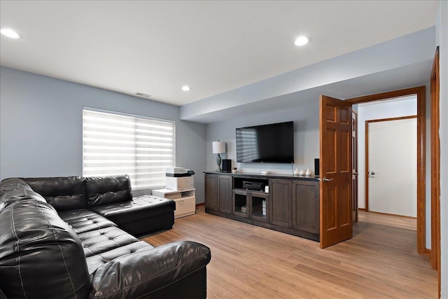 2447 Saddle Ridge Dr, Joliet, IL 60432 - living room featuring light wood-style floors and recessed lighting