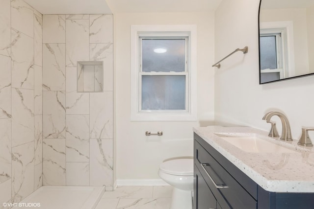 9811 S Woodlawn Ave, Chicago, IL 60628 - bathroom featuring marble finish flooring, vanity, and a shower