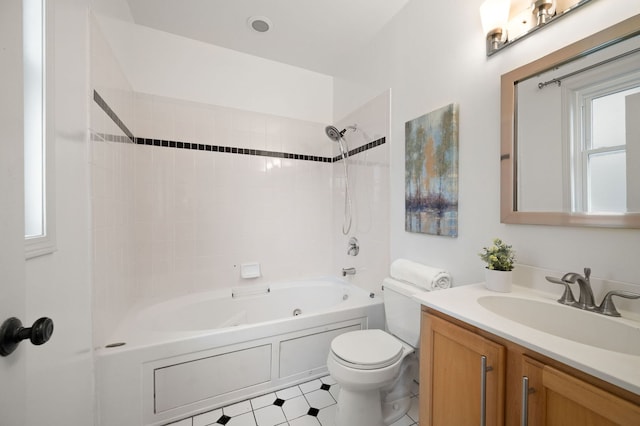 1242 W Ohio St Unit 2E, Chicago, IL 60642 - full bath featuring vanity, shower / bath combination, and tile patterned flooring