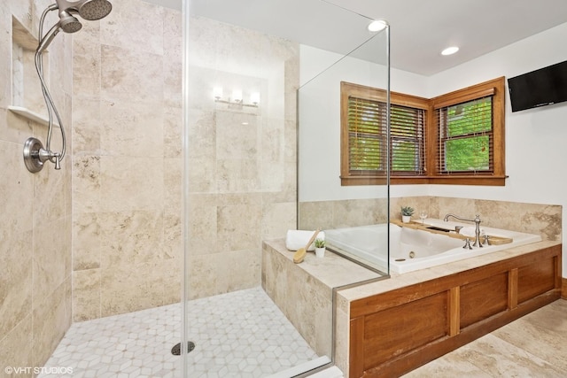 128 Coolidge Ave, Barrington, IL 60010 - bathroom with a stall shower and a tub with jets