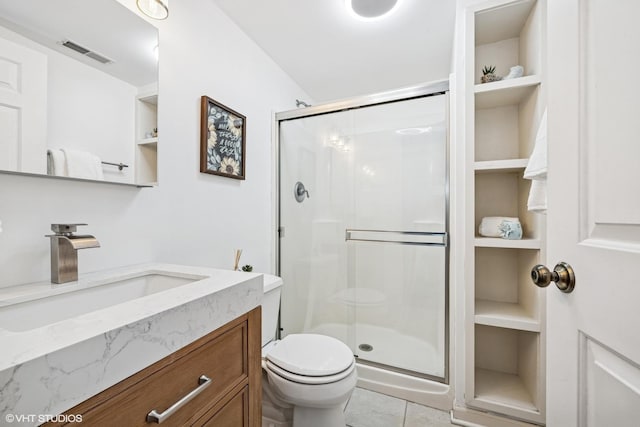 128 Coolidge Ave, Barrington, IL 60010 - bathroom featuring vanity, a shower stall, and tile patterned floors