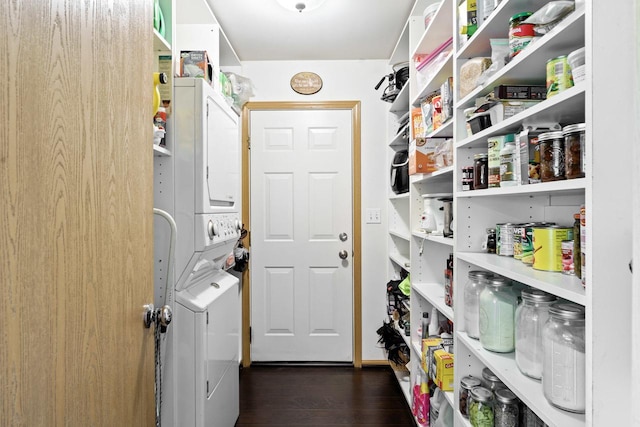 1018 Butterfield Cir E, Shorewood, IL 60404 - storage area featuring stacked washer / drying machine
