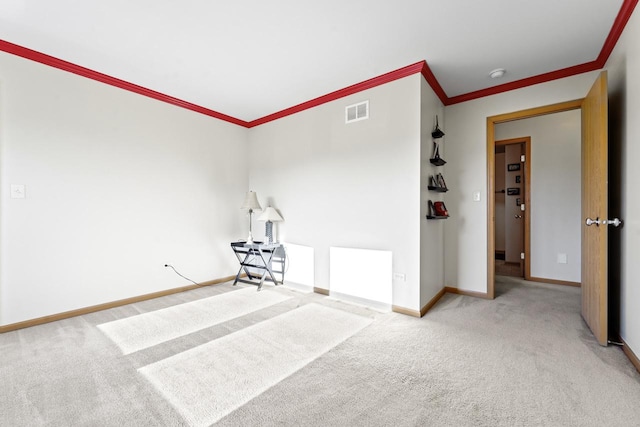 1018 Butterfield Cir E, Shorewood, IL 60404 - carpeted empty room featuring ornamental molding and a smoke detector