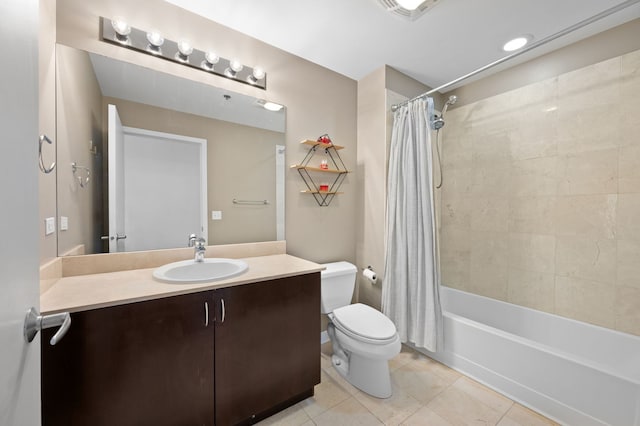 303 W Ohio St Unit 2302, Chicago, IL 60654 - bathroom featuring tile patterned flooring, vanity, and shower / bath combination with curtain