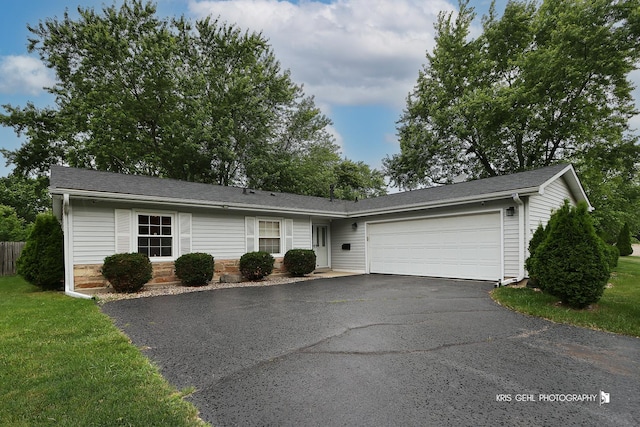 115 Red Bridge Rd, Lake Zurich, IL 60047 - ranch-style home featuring driveway, an attached garage, and stone siding