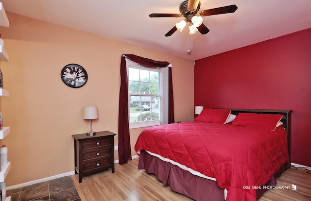 115 Red Bridge Rd, Lake Zurich, IL 60047 - bedroom featuring ceiling fan and wood finished floors