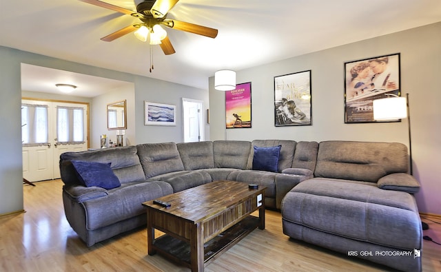 115 Red Bridge Rd, Lake Zurich, IL 60047 - living room with light wood-style flooring and ceiling fan