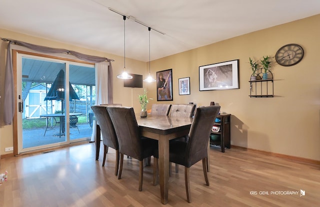 115 Red Bridge Rd, Lake Zurich, IL 60047 - dining room featuring light wood-style floors and rail lighting