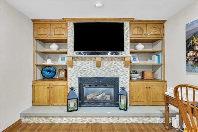 20 Park Dr, Villa Grove, IL 61956 - living room featuring light wood finished floors and a fireplace