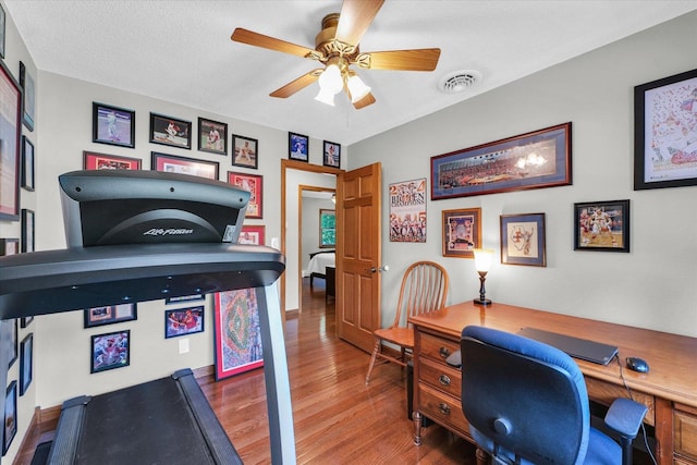 20 Park Dr, Villa Grove, IL 61956 - office space with wood finished floors and ceiling fan