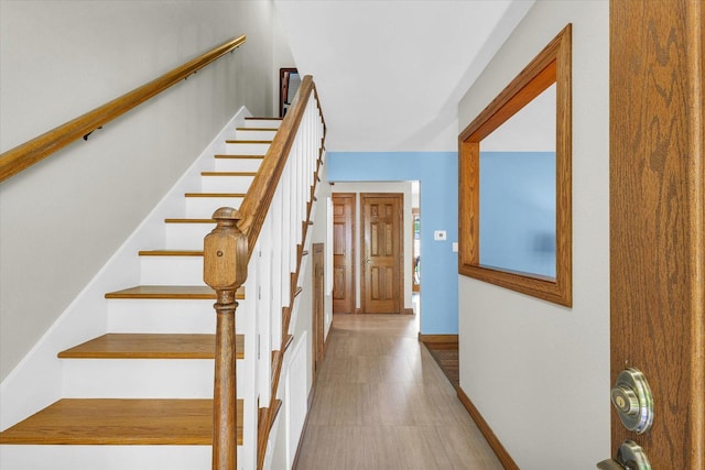 20 Park Dr, Villa Grove, IL 61956 - stairway featuring baseboards