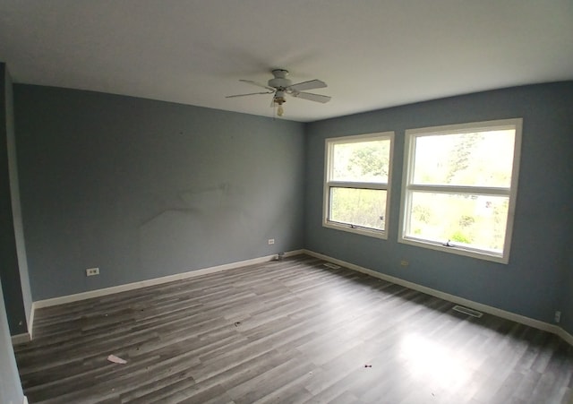 540 Homan Ave, Park Forest, IL 60466 - empty room featuring ceiling fan and dark wood finished floors