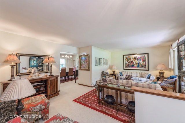1954 Greenview St, Valparaiso, IN 46383 - carpeted living area with a chandelier
