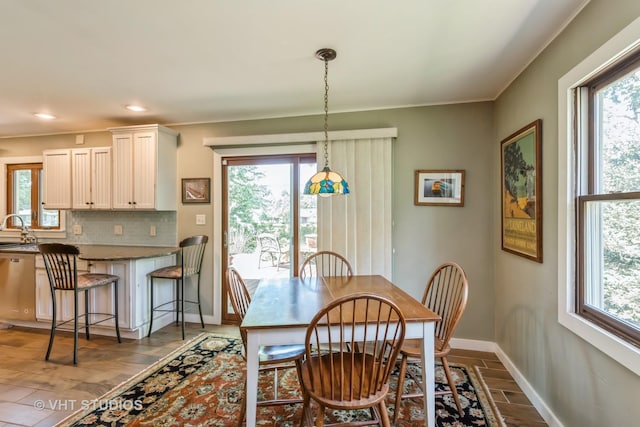 1954 Greenview St, Valparaiso, IN 46383 - dining room with ornamental molding, dark wood finished floors, and recessed lighting