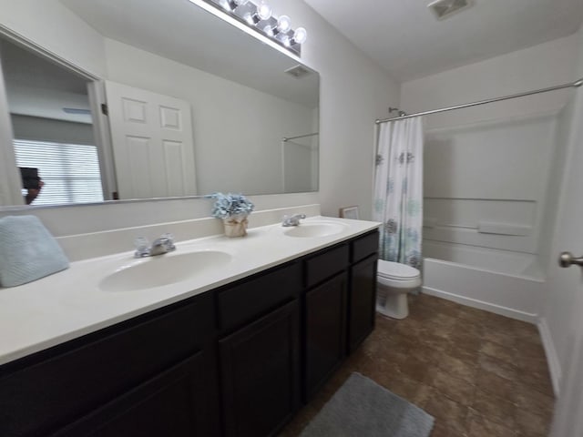 8501 Sawyer Ct, Joliet, IL 60431 - bathroom with double vanity and shower / bath combination with curtain