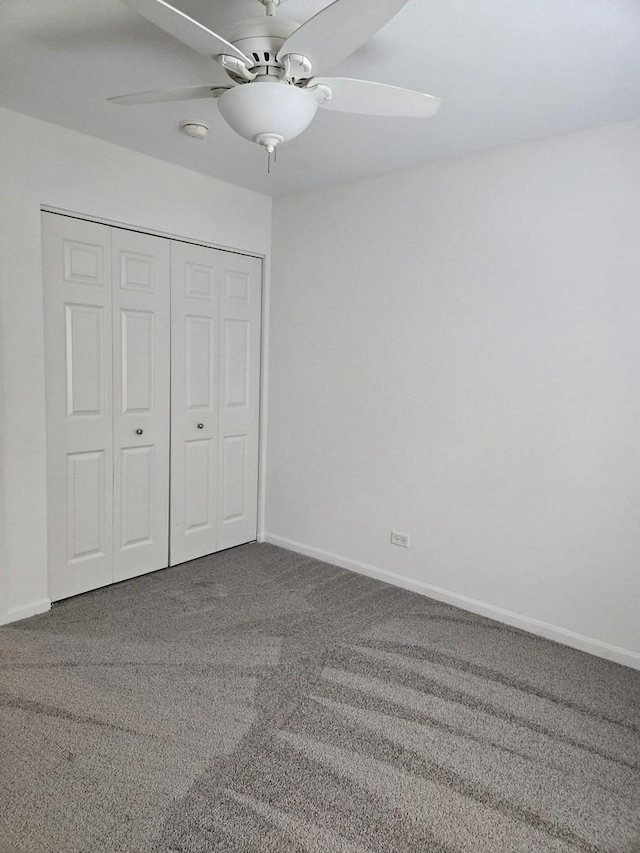 8501 Sawyer Ct, Joliet, IL 60431 - unfurnished bedroom with carpet, a closet, and a ceiling fan