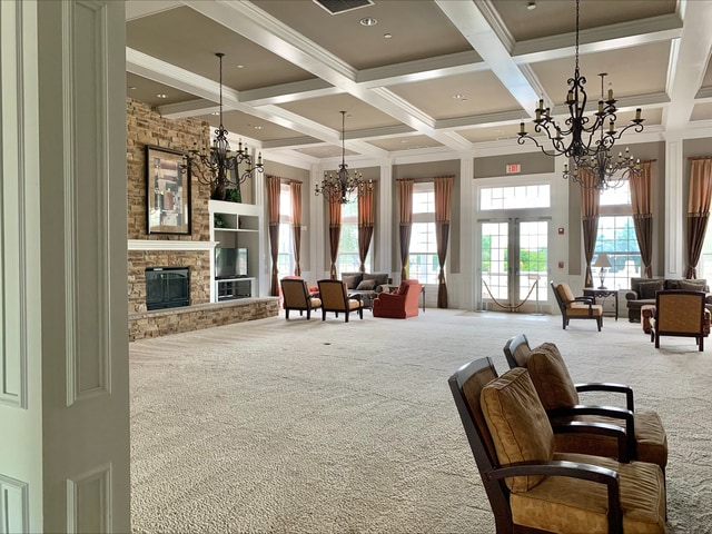 8501 Sawyer Ct, Joliet, IL 60431 - common area with coffered ceiling, beam ceiling, and crown molding