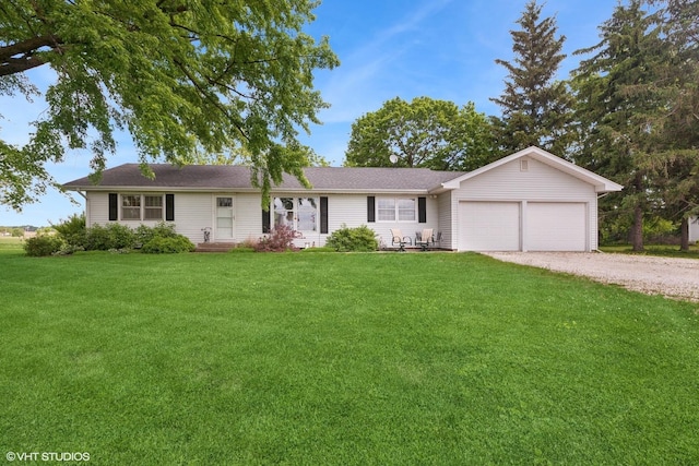 43W888 Hughes Rd, Elburn, IL 60119 - ranch-style house featuring a front yard, driveway, and a garage