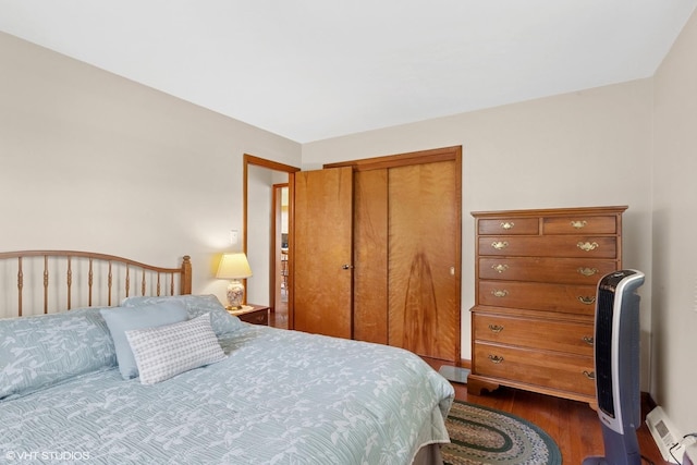 43W888 Hughes Rd, Elburn, IL 60119 - bedroom with dark wood-style flooring and a closet
