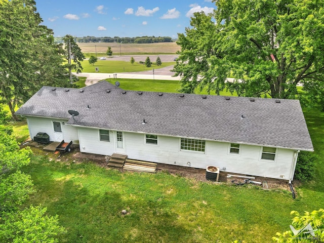 43W888 Hughes Rd, Elburn, IL 60119 - back of house featuring entry steps, a yard, and roof with shingles