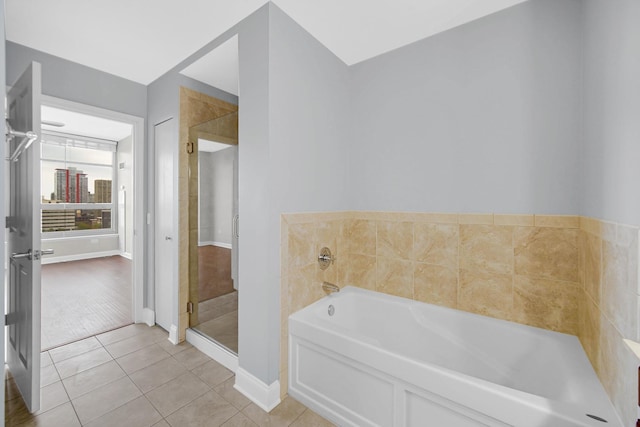 1600 S Prairie Ave Unit 1507, Chicago, IL 60616 - full bath with a bath, tile patterned floors, and a shower stall