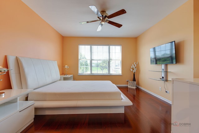 911 Waterford Ln, Elk Grove Village, IL 60007 - bedroom with dark wood-type flooring and a ceiling fan