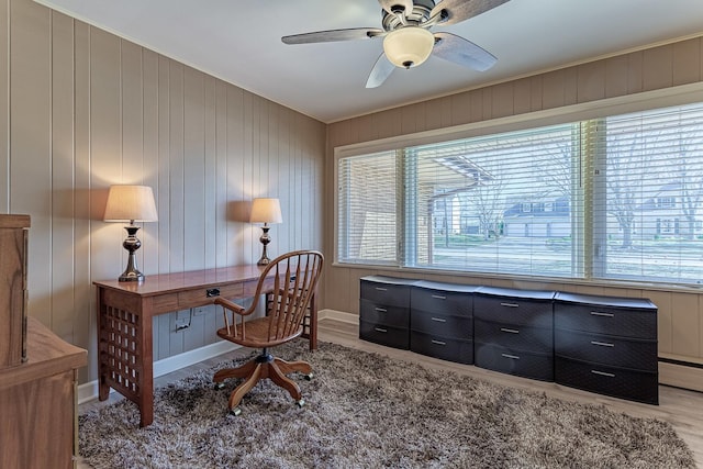 711 E Greenview Rd, Itasca, IL 60143 - office area with a ceiling fan and light wood-type flooring