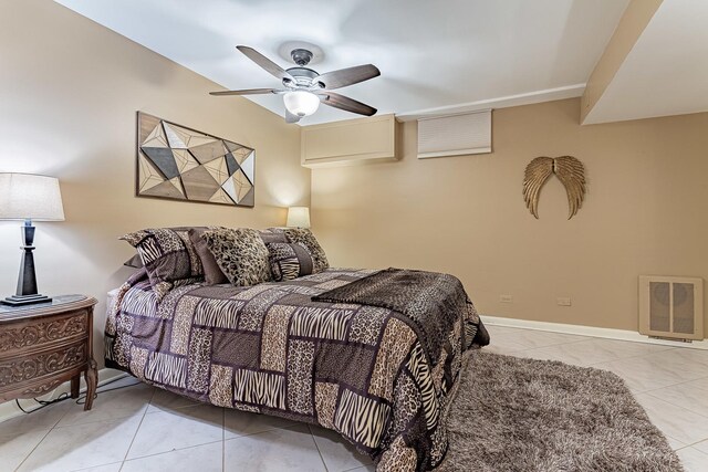 711 E Greenview Rd, Itasca, IL 60143 - bedroom with tile patterned floors and a ceiling fan