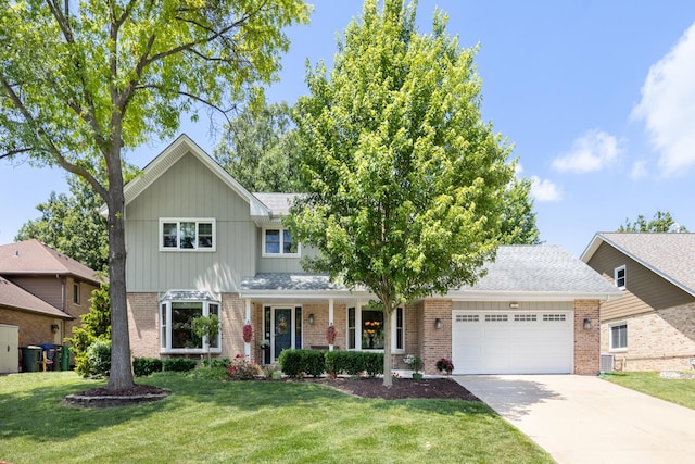 13542 S Erin Dr, Homer Glen, IL 60491 - traditional home featuring brick siding, a garage, and a front lawn