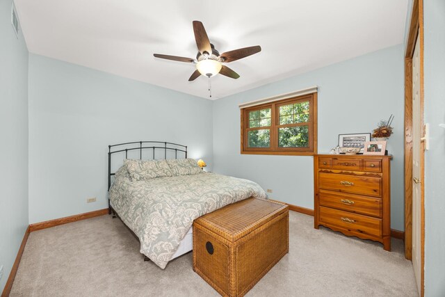 13542 S Erin Dr, Homer Glen, IL 60491 - bedroom featuring light carpet and ceiling fan