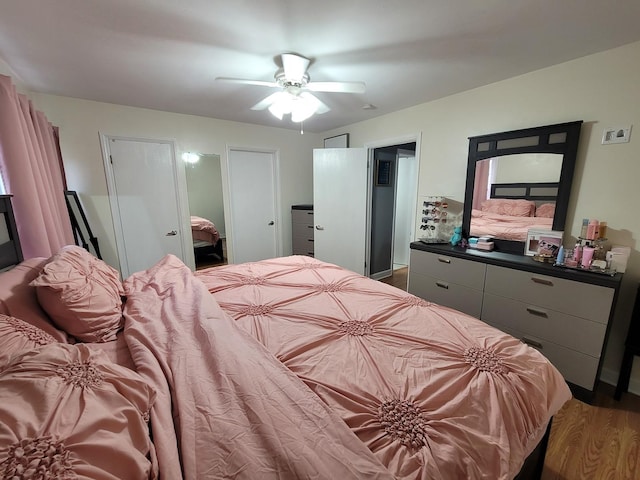 310 Partridge Ln, Wheeling, IL 60090 - bedroom featuring wood finished floors and a ceiling fan