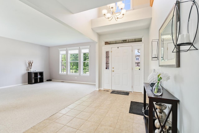 17857 Wilker Dr, Lockport, IL 60441 - foyer entrance featuring a chandelier and light carpet