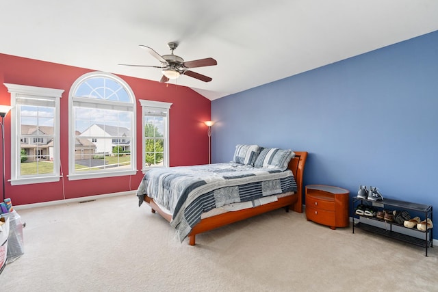 17857 Wilker Dr, Lockport, IL 60441 - bedroom with carpet flooring, ceiling fan, and vaulted ceiling