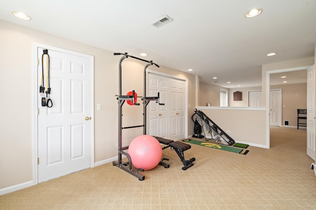 17857 Wilker Dr, Lockport, IL 60441 - exercise area with carpet floors and recessed lighting