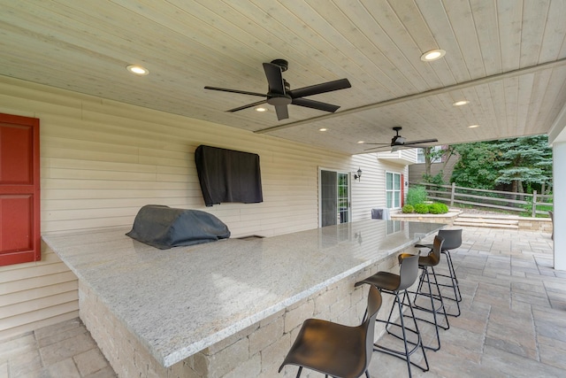 17857 Wilker Dr, Lockport, IL 60441 - view of patio / terrace with area for grilling and ceiling fan