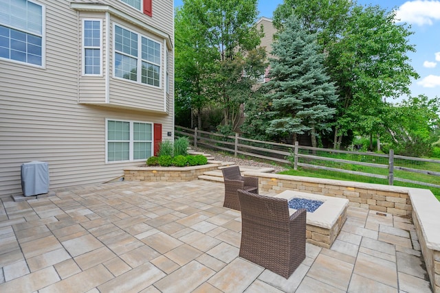 17857 Wilker Dr, Lockport, IL 60441 - view of patio featuring an outdoor fire pit