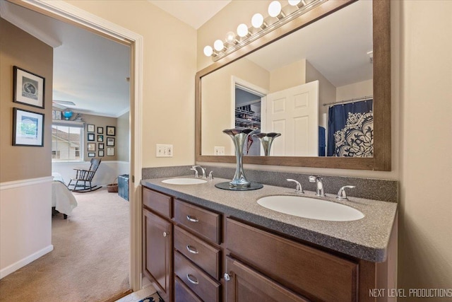 251 Abington Ln, North Aurora, IL 60542 - bathroom with double vanity and baseboards
