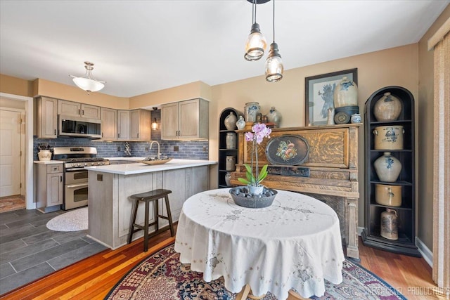 251 Abington Ln, North Aurora, IL 60542 - dining room with dark wood finished floors