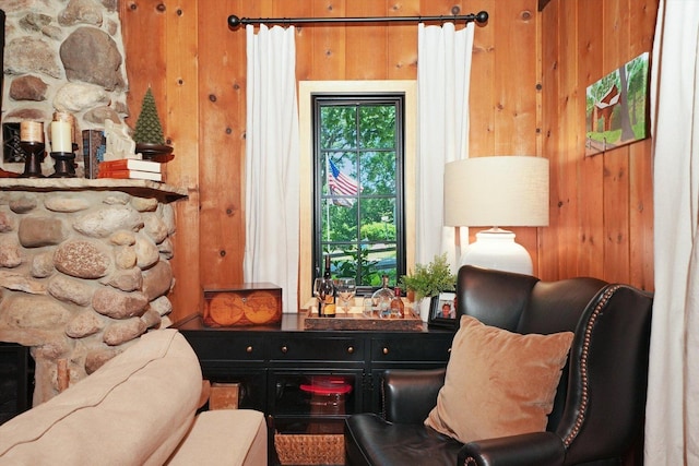 3720 E Lake Shore Dr, Wonder Lake, IL 60097 - living area with wooden walls