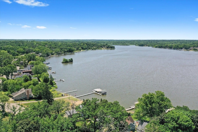 3720 E Lake Shore Dr, Wonder Lake, IL 60097 - bird's eye view of a nearby body of water and a heavily wooded area